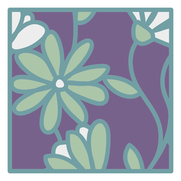 Posavasos cuadrado floral Daisy Diseño PNG