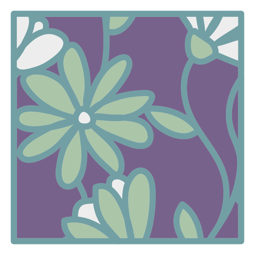 Daisy floral coaster quadrado plano