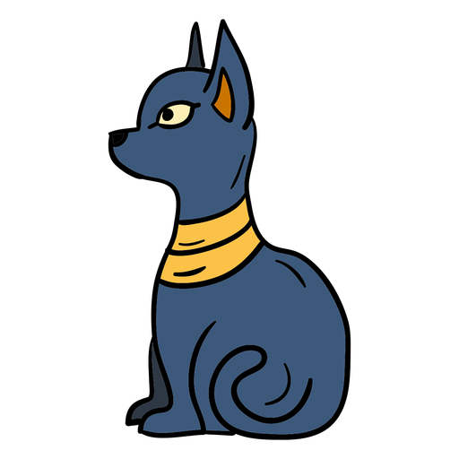 Hand drawn cat profile symbol PNG Design