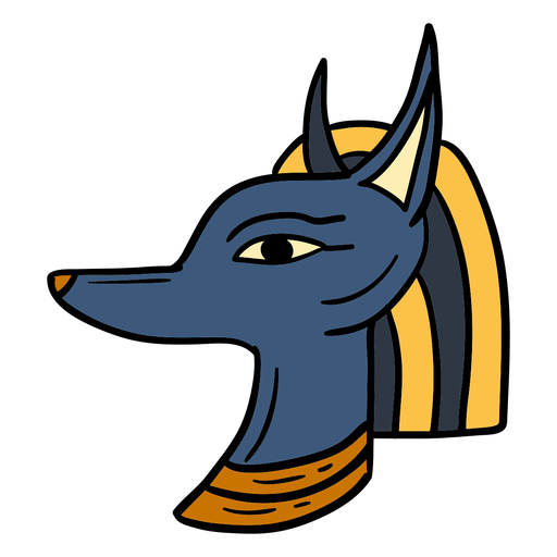 S?mbolo de cabeza de anubis de egipto dibujado a mano Diseño PNG