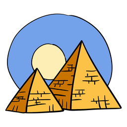 Hand drawn egypt pyramid sunset symbol PNG Design