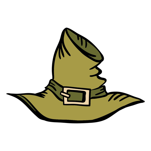 Chapéu de peregrino verde desenhado à mão Desenho PNG
