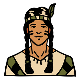 Hand drawn indigenous man feather PNG Design