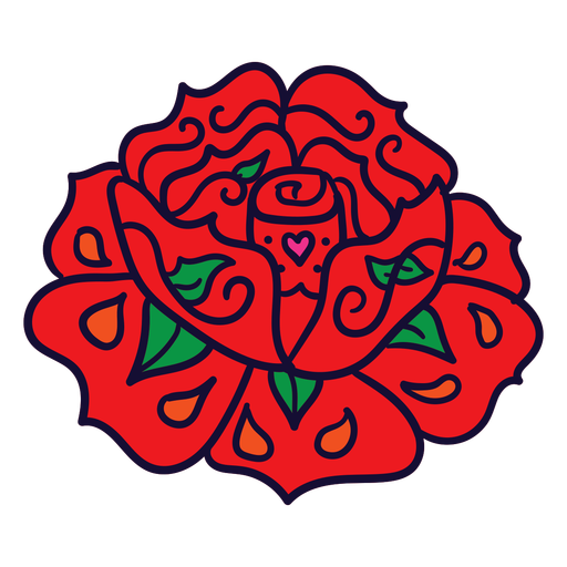 Handgezeichnete rote Blume mexikanisch PNG-Design