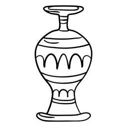 Dibujado a mano jarrón símbolo de egipto trazo Diseño PNG