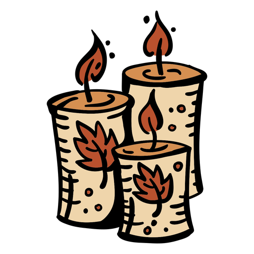 Conjunto de velas desenhado à mão Desenho PNG