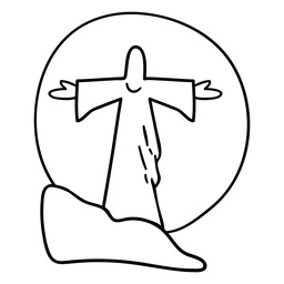 Jesus Statue Sonnenuntergang Brasilien Schlaganfall PNG-Design