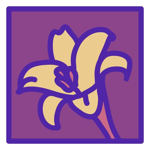 Posavasos Lily floral dise?o cuadrado plano Diseño PNG