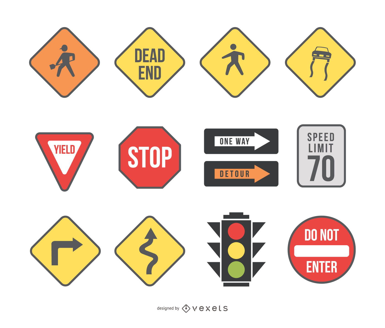 road signs & traffic light