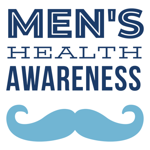 Letras de salud de hombres de bigote Diseño PNG