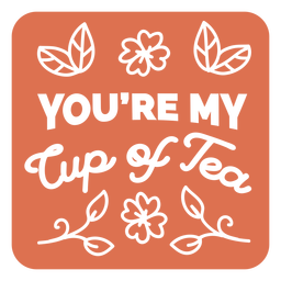 Posavasos cuadrado floral mi taza de té Diseño PNG