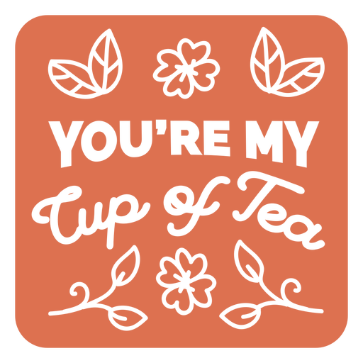 My cup of tea floral square coaster PNG Design