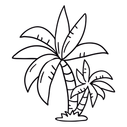 Palm tree hand drawn stroke PNG Design