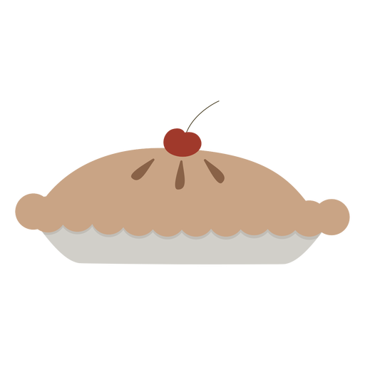 Pastel de cereza en la parte superior plana Diseño PNG