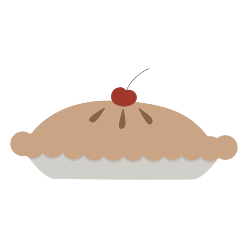Pie cherry on top flat PNG Design