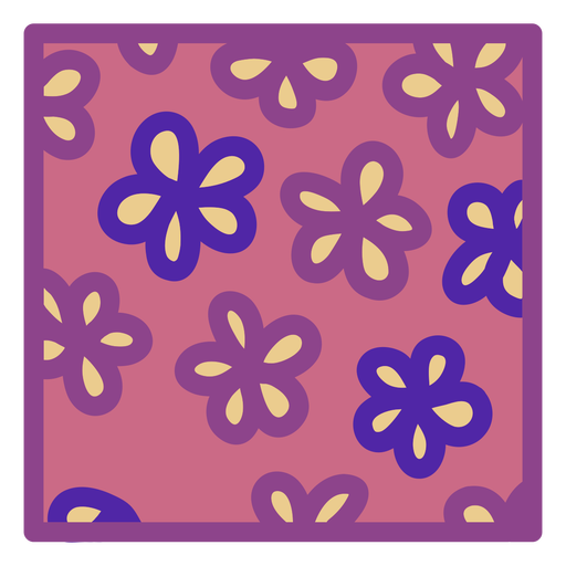 Base para copos quadrada floral rosa roxa plana Desenho PNG