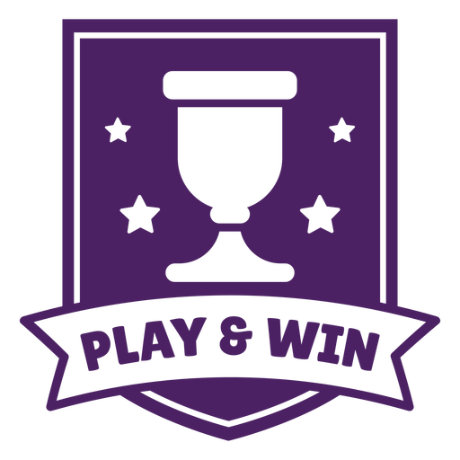 Spielen Sie Win Gaming Badge lila Banner PNG-Design