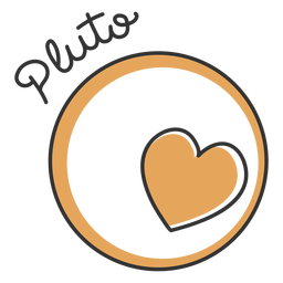 Plutón corazón simple sistema solar planeta Diseño PNG