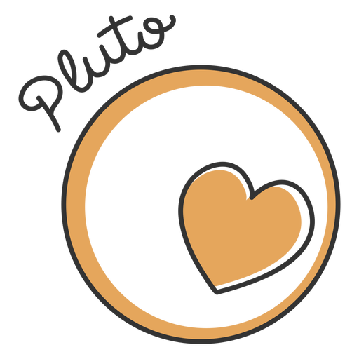 Pluto heart simple solar system planet PNG Design
