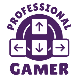 Insignia de jugador profesional violeta Diseño PNG