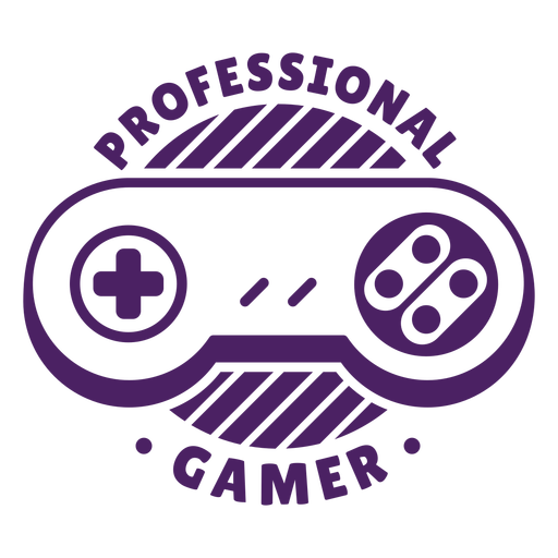 Professionelles Gamer-Controller-Abzeichen lila PNG-Design