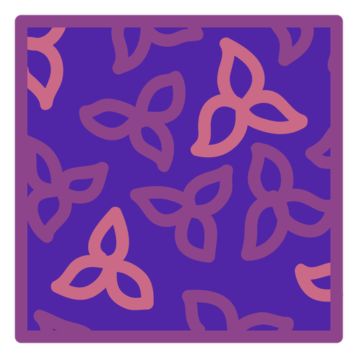Purple floral coaster square flat PNG Design