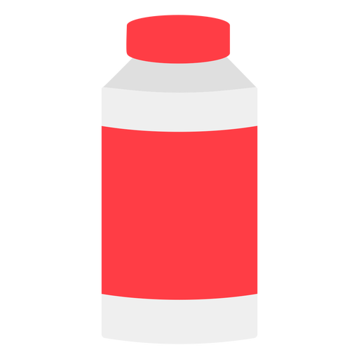 Garrafa vermelha com ícone plano de tampa