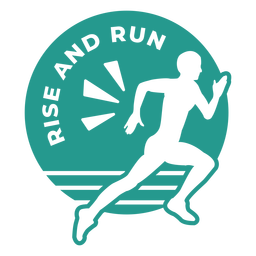 Rise and run circle badge PNG Design