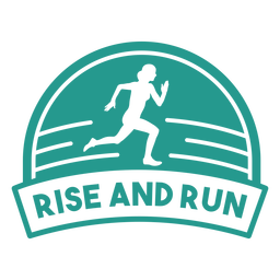 Levántate y corre insignia de corredora Diseño PNG