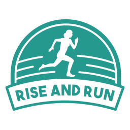 Rise and run female runner badge