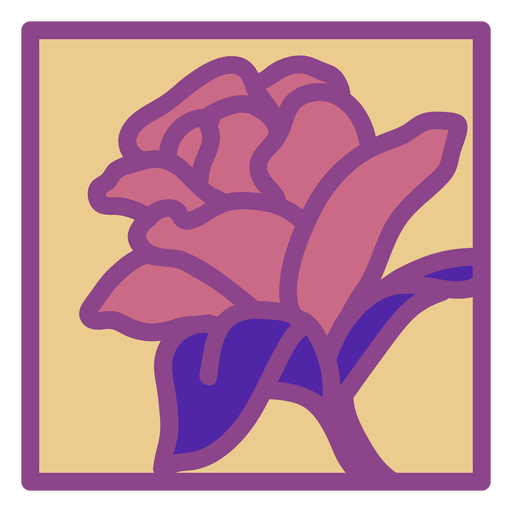 Rose Blumenuntersetzer quadratisch flach PNG-Design