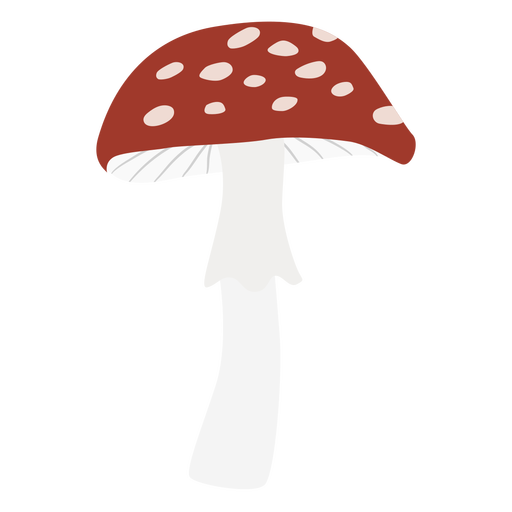 Flaches Symbol des Pilzes mit runder Kappe PNG-Design
