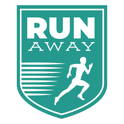 Run away runner shield badge PNG Design