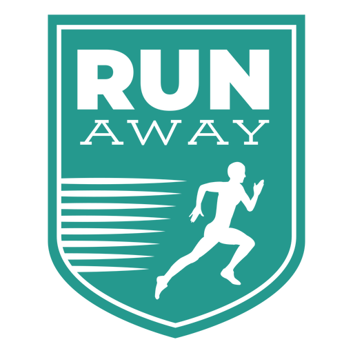 Run Away Runner Shield Badge Transparent Png Svg Vector File