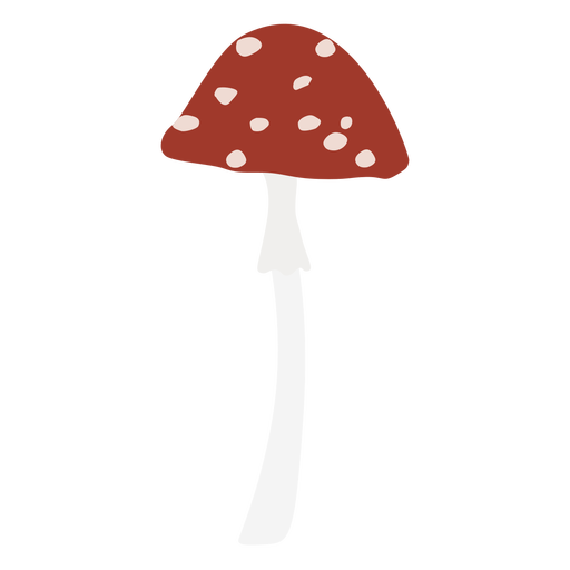 Small cap spotted mushroom flat symbol PNG Design