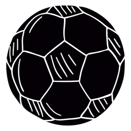 Soccer ball hand drawn symbol black PNG Design
