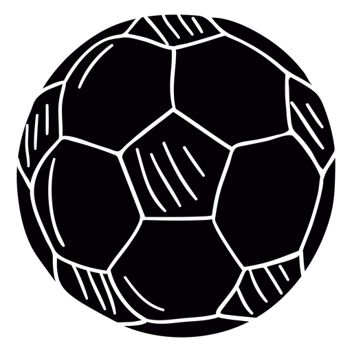 Bola de futebol desenhada à mão com símbolo preto Desenho PNG