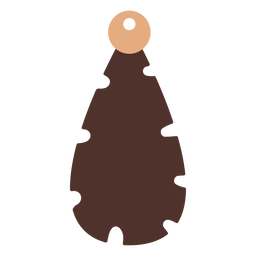 Teardrop Lederohrring flach PNG-Design
