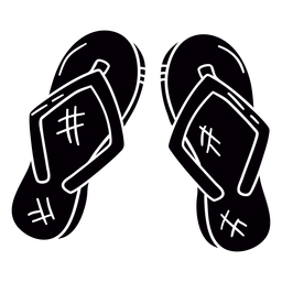 Sandles tanga desenhada à mão símbolo preto Desenho PNG