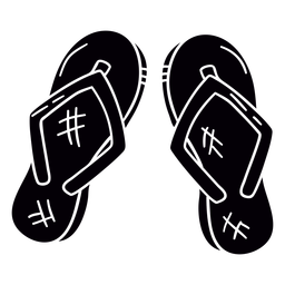 Thong sandles hand drawn symbol black PNG Design
