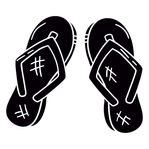Thong sandles hand drawn symbol black PNG Design