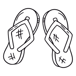 Traço de símbolo desenhado à mão com sandálias tanga Desenho PNG Transparent PNG