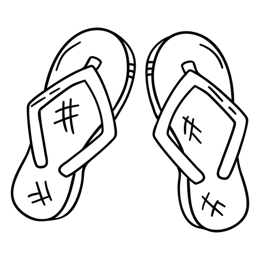 Tanga sandles trazo de s?mbolo dibujado a mano Diseño PNG