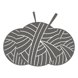 Ícone cinza de três bolas de lã agulhadas Transparent PNG