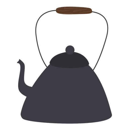 Triangular tea pot with handle flat PNG Design