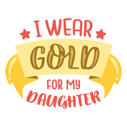 Tragen Sie Gold für Tochterkrebsunterstützungszitat PNG-Design