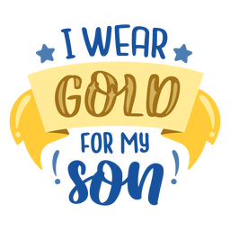 Use oro para cotización de apoyo para el cáncer de hijo Diseño PNG