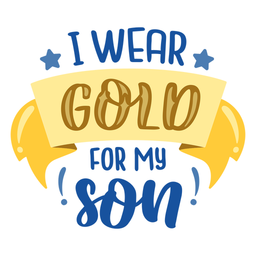 Tragen Sie Gold für Sohnkrebsunterstützungszitat PNG-Design