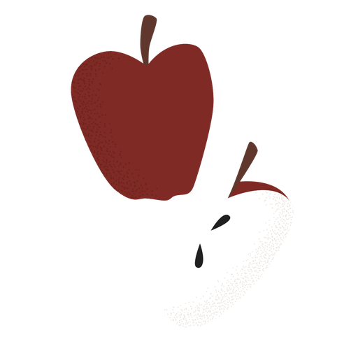 Rebanada de manzana entera plana