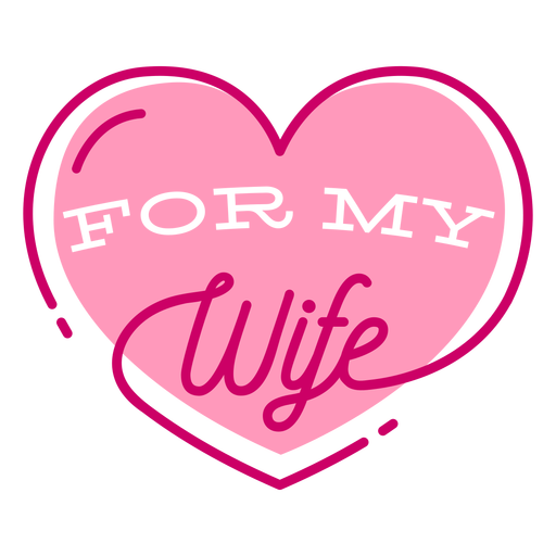 Wife heart valentine lettering PNG Design